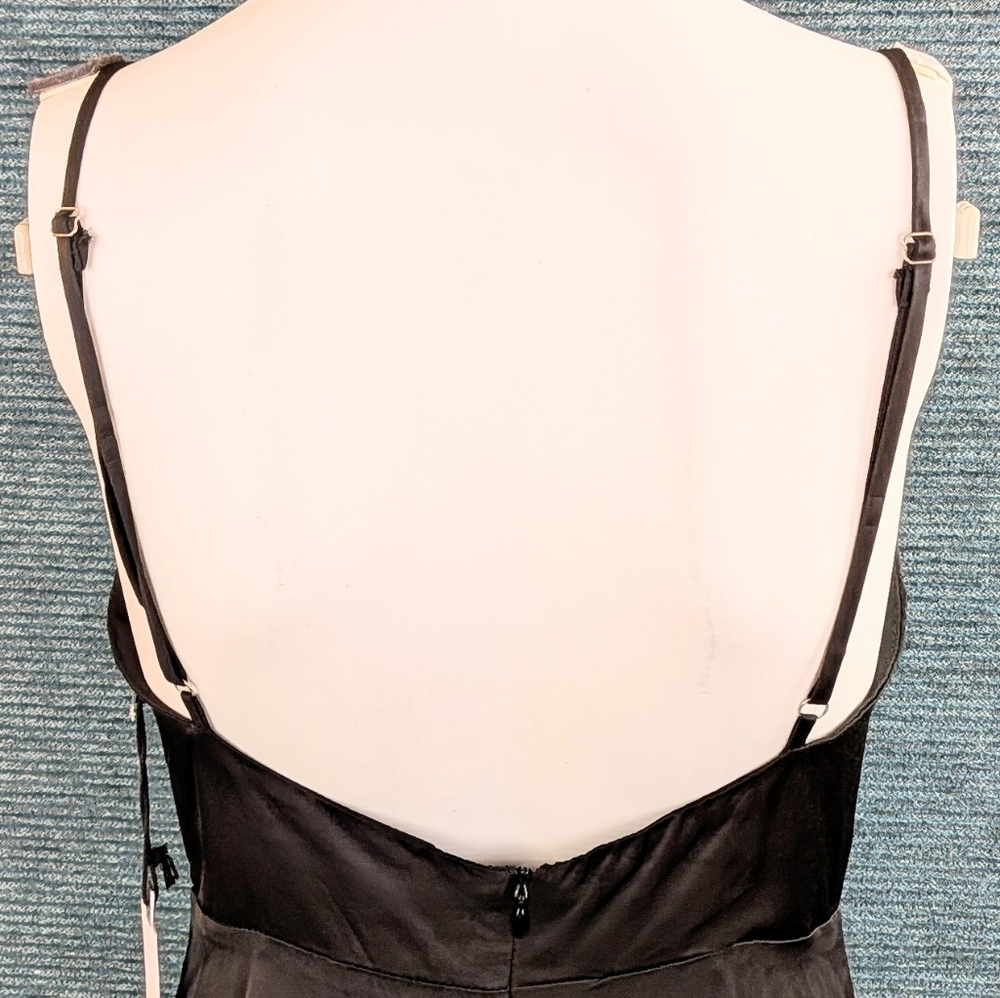 ASTR The Label Peony Black Ruched Satin Mini-Dress NWT - Picture 8 of 16